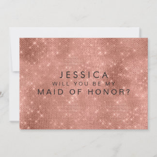Rose Gold Glam Glitzer Trauzeugin Request Cards Einladung