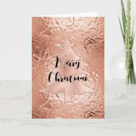 Rose Gold Glam Glitzer Weihnachtsbaum Karte