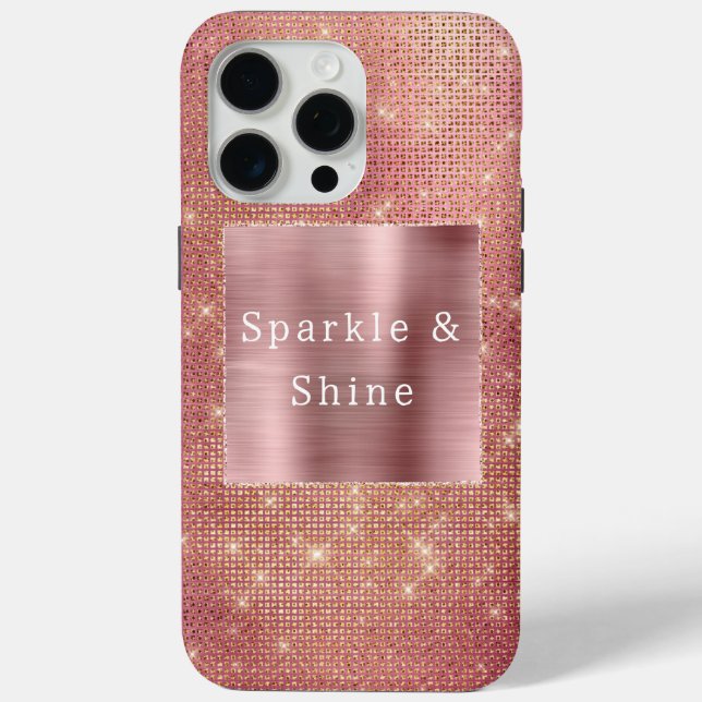 Rose Gold Glam Sparkle Case-Mate iPhone Hülle (Rückseite)