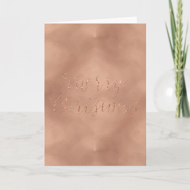 Rose Gold Glam Sparkle Frohe Weihnachten (Vorderseite)