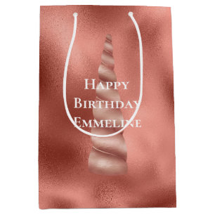 Rose Gold Glam Unicorn Geburtstag Mittlere Geschenktüte