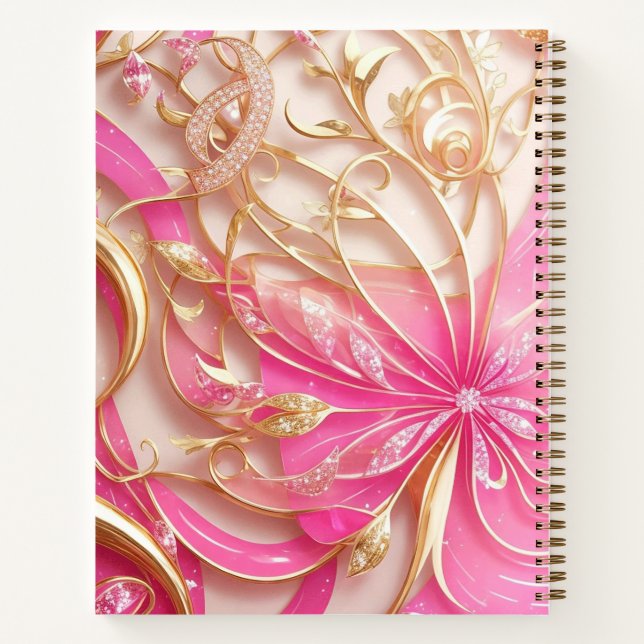 Rose Gold Glamour Klasse Business-Design Notizbuch (Rückseite)