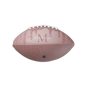 Rose Gold Glamour tropfender Glitter Monogramm Football