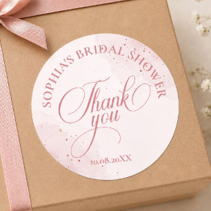 Rose Gold Glanz Brautparty Runder Aufkleber