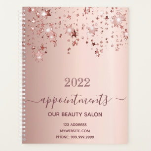Rose Gold glänzende Stars Salon Termine 2025 Planer