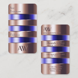 Rose Gold Glass Optics Blue Fluids Imitate 3D Buch Visitenkarte