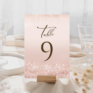 Rose Gold Glitter 40. Geburtstag Tischnummern