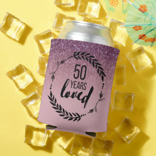 Rose Gold Glitter 50. Geburtstagsgeschenk Dosenkühler