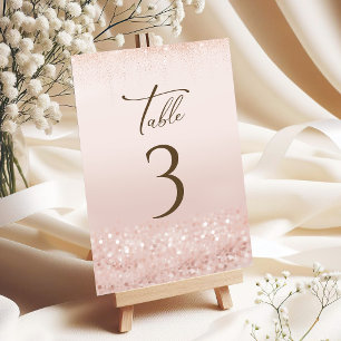 Rose Gold Glitter 60. Geburtstag Tischnummern