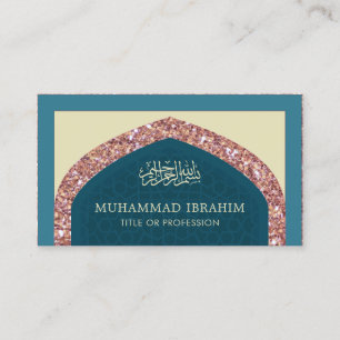 Rose Gold Glitter arabischer Stil islamischer Musl Visitenkarte