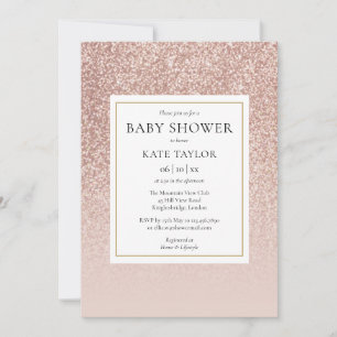 Rose Gold Glitter Baby Shower / Sprinkle Einladung