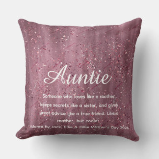Rose Gold Glitter Best Ever Aunt Definition Person Kissen