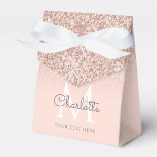Rose Gold Glitter Blush Pink Monogramm  Geschenkschachtel
