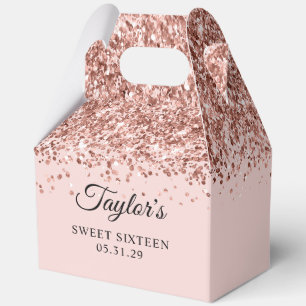 Rose Gold Glitter Blush Sweet Sixteen Geschenkschachtel