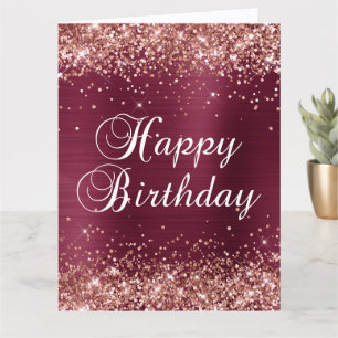 Rose Gold Glitter Burgunder Folie Alles Gute zum G Karte