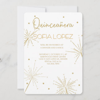 Rose Gold Glitter Elegante Quinceañera  Einladung
