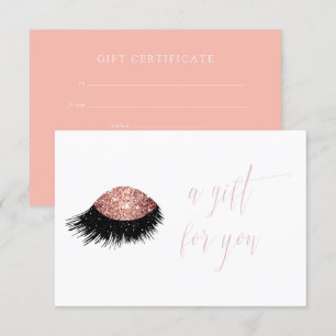 Rose Gold Glitter Eye Geschenkgutschein Einladung