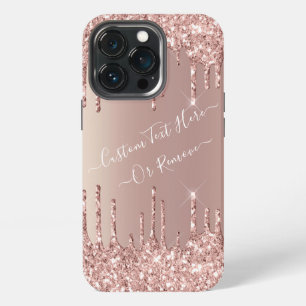 Rose Gold Glitter-Geschenk mit Ihrem Text Namen iPhone 13 Pro Hülle