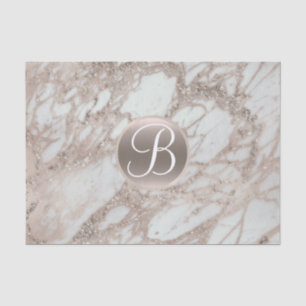 Rose Gold Glitter Glam Monogramm Buchstabe Initial Seidenpapier