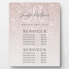 Rose Gold Glitter Hair Makeup Salon Price Menu Fotoplatte