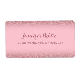 Rose Gold Glitter Handwritten Vorlagen Versand