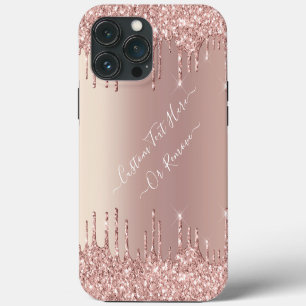 Rose Gold Glitter iPhone Hülle mit individuellem T