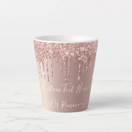 Rose Gold Glitter Latte Mug - Custom Text Name Milchtasse