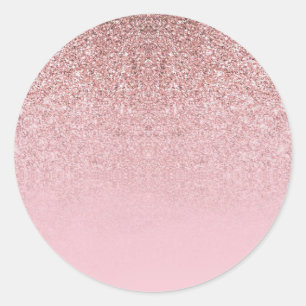 Rose Gold Glitter Leere Vorlage Fügen Sie Ihren Te Runder Aufkleber