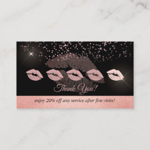 Rose-Gold-Glitter-Lippen-Loyalität Visitenkarte