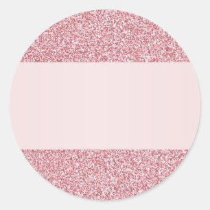 Rose Gold Glitter Look Text hinzufügen Leere Vorla Runder Aufkleber
