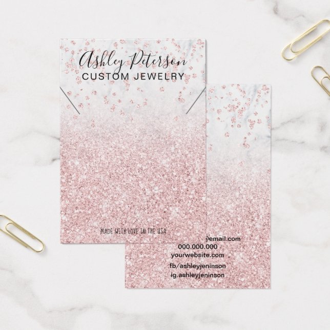 Rose Gold Glitter Marschic Necklace Display (Büro)