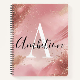 Rose Gold Glitter Monogram Notebook – Personalized Notizbuch