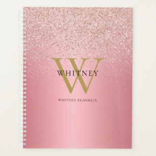 Rose Gold Glitter Monogramm Geschäft professionell Planer