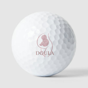Rose Gold Glitter Mutter Baby Minimalist Silhouett Golfball
