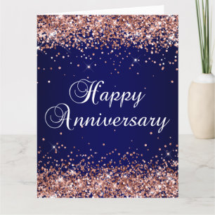 Rose Gold Glitter Navy Ombre Herzlichen Glückwunsc Karte