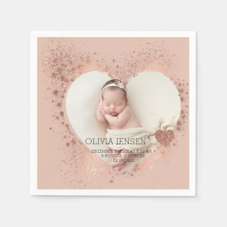 Rose Gold Glitter Neugeborenen-Foto-Geburtsstatist Serviette