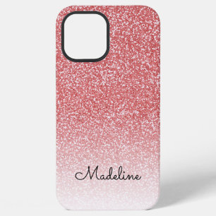 Rose Gold Glitter Ombre Schwarz Schrift Name iPhone 12 Pro Max Hülle