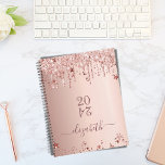 Rose gold glitter pink stars elegant 2026 planer<br><div class="desc">A faux rose gold metallic looking background with elegant faux rose gold and pink glitter drips, paint drip look and stars. Template for a year (upside down) Personalize and add a name. The name is written in dark rose gold with a large modern hand lettered style script. Perfect for school,...</div>