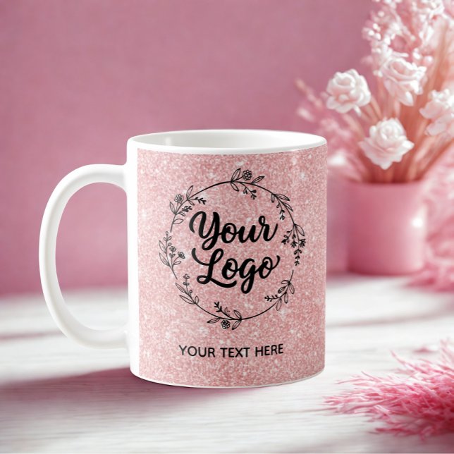 Rose Gold Glitter QR Code Website Marketing Kaffeetasse (Von Creator hochgeladen)