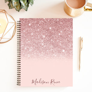 Rose Gold Glitter Rouge Pink Ombre Notizblock