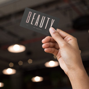 Rose Gold Glitter Schönheitssalon Visitenkarte