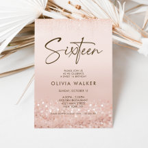 Rose Gold Glitter Süße 16 Geburtstagsfeier