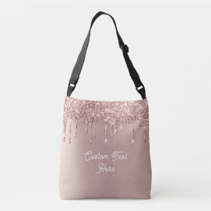 Rose Gold Glitter Umhängetasche mit individuellem Tragetaschen Mit Langen Trägern