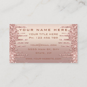 Rose Gold Glitter Visitenkarten Design Entwerfen S Visitenkarte