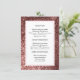 Rose Gold Glitter Wedding Information Guest Card Begleitkarte (Stehend Vorderseite)