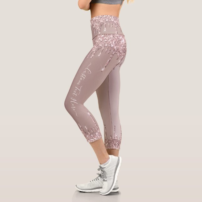 Rose Gold GlitterCapri Leggings mit benutzerdefini (Links)