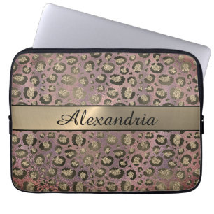 Rose Gold Glittery Leopard Laptopschutzhülle