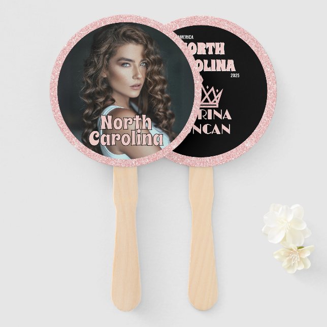 Rose Gold Glitz Pageant Fan Waver 10-Pack Fächer (Vorne und Hinten)