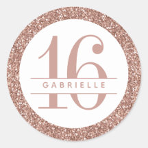 Rose Gold Glitzer 16. Geburtstag Personalisiert