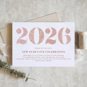 Rose Gold Glitzer 2024 Silvester Party Einladung